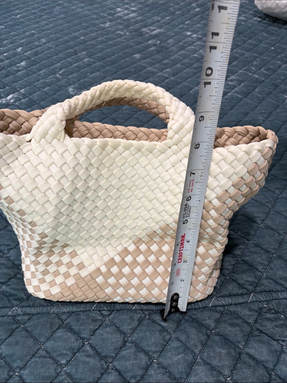 Nagshedi NYC St. Barth’s Tote Braided Two-Tone Beige & Cream Woven bag - Picture 7 of 10